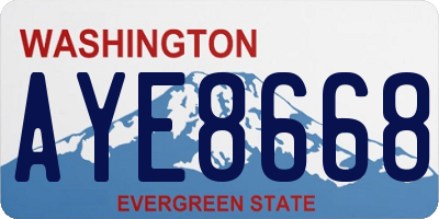 WA license plate AYE8668