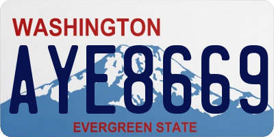 WA license plate AYE8669