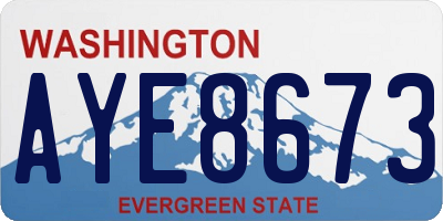 WA license plate AYE8673