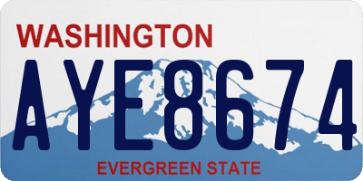 WA license plate AYE8674