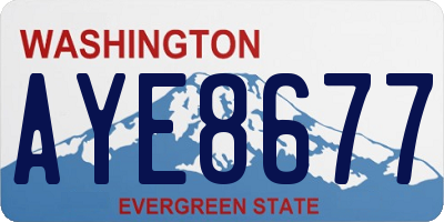 WA license plate AYE8677