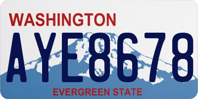 WA license plate AYE8678