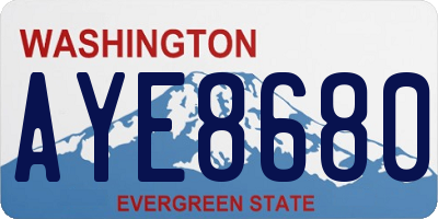 WA license plate AYE8680