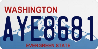 WA license plate AYE8681