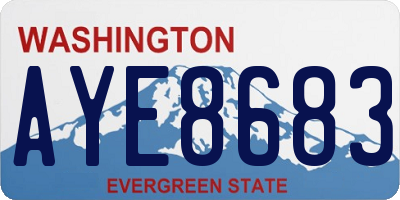 WA license plate AYE8683
