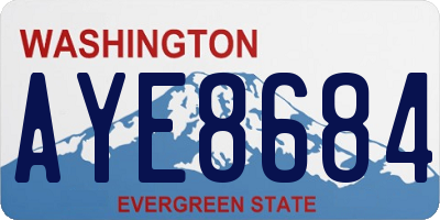WA license plate AYE8684