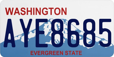 WA license plate AYE8685