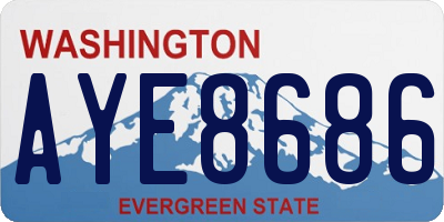 WA license plate AYE8686
