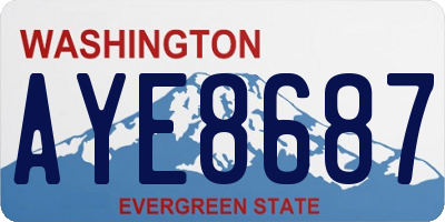 WA license plate AYE8687