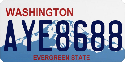 WA license plate AYE8688