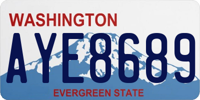 WA license plate AYE8689
