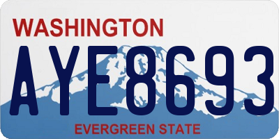 WA license plate AYE8693