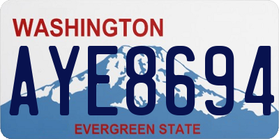 WA license plate AYE8694