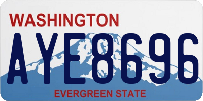 WA license plate AYE8696