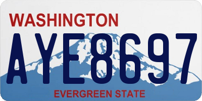 WA license plate AYE8697