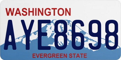 WA license plate AYE8698