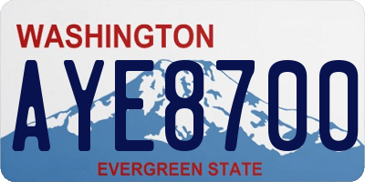 WA license plate AYE8700
