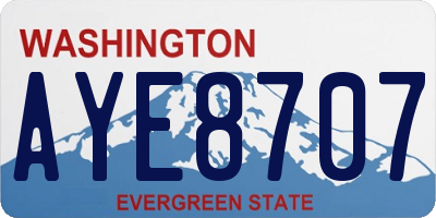 WA license plate AYE8707