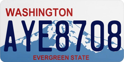 WA license plate AYE8708