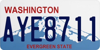 WA license plate AYE8711