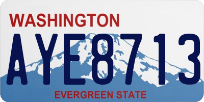 WA license plate AYE8713