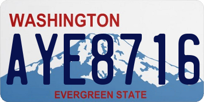 WA license plate AYE8716