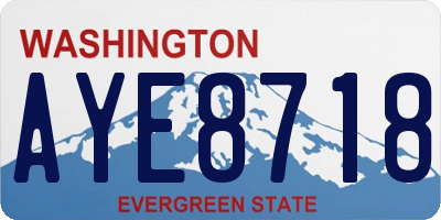 WA license plate AYE8718