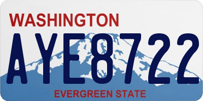 WA license plate AYE8722
