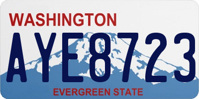 WA license plate AYE8723