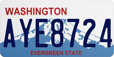 WA license plate AYE8724
