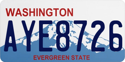 WA license plate AYE8726