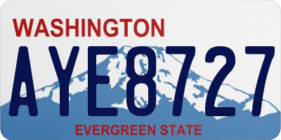 WA license plate AYE8727