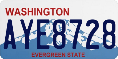 WA license plate AYE8728