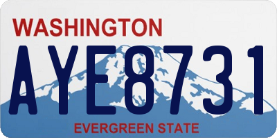 WA license plate AYE8731