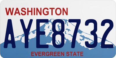 WA license plate AYE8732