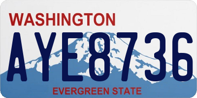 WA license plate AYE8736