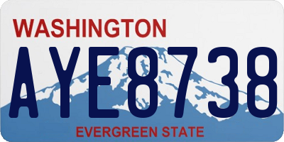 WA license plate AYE8738