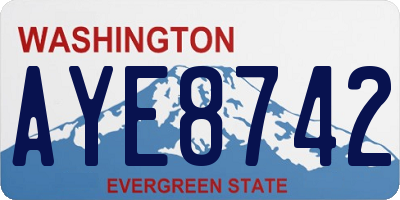 WA license plate AYE8742