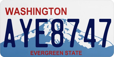 WA license plate AYE8747