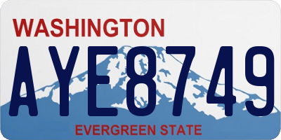 WA license plate AYE8749
