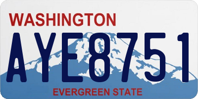 WA license plate AYE8751