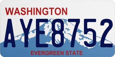 WA license plate AYE8752