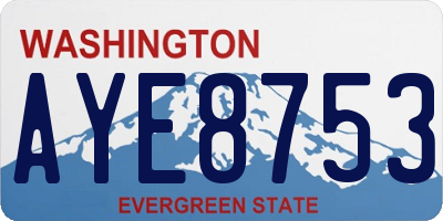 WA license plate AYE8753