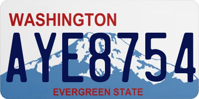 WA license plate AYE8754