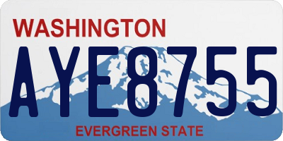 WA license plate AYE8755