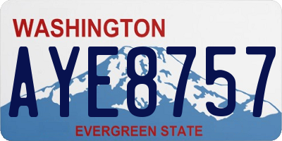 WA license plate AYE8757