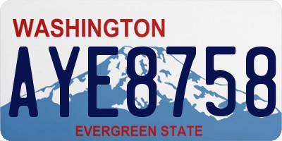 WA license plate AYE8758
