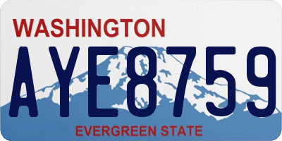 WA license plate AYE8759
