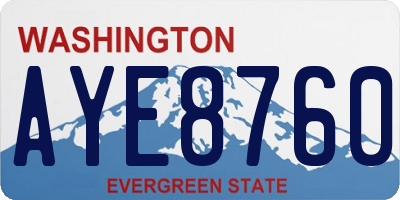 WA license plate AYE8760