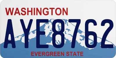 WA license plate AYE8762
